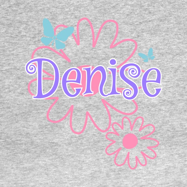 Denise Girls Name Daisy Butterflies by xsylx